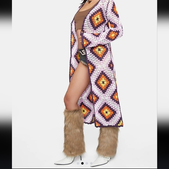 Dolls Kill Horoscopez Multicolor Crochet Dress - Picture 3 of 3